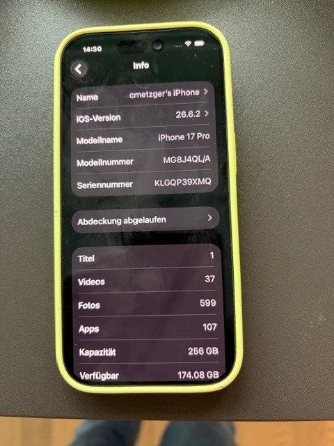 Apple Telefoni cellulari / Smartphones: Iphone 17 Pro 256GB Deep Blue – Usato da Oberwil BL venduto da zimbi2004 2