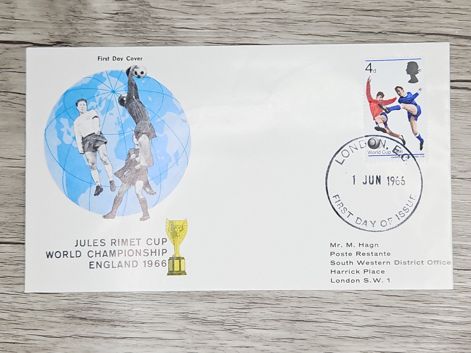 Tutti i francobolli: CL05 Enveloppe + Timbre England 1966 – Usato da Cousset venduto da Patrick_Collections