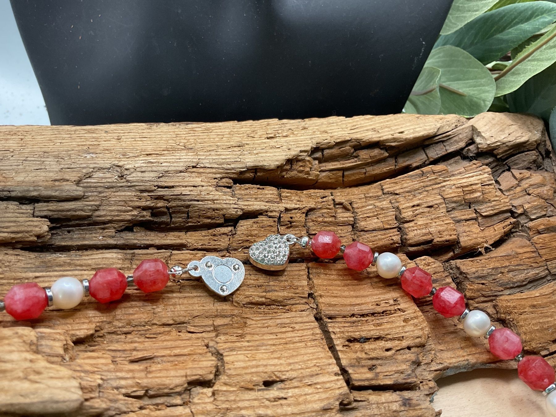 Catenine: Collier Rhodochrosit und Süsswasserperlen – Usato da luzern venduto da Alpendorf1 2