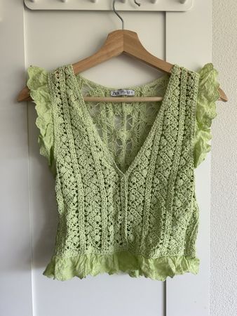 Zara – Crochet Top, Grün
