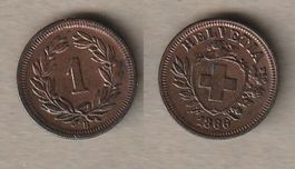 1 Rappen 1866 sehr schön