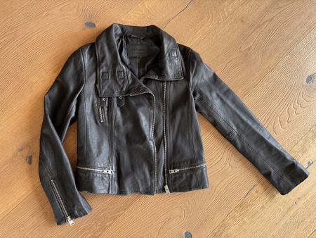 AllSaints Damen Biker Lederjacke Gr.38 wie 36 in schwarz