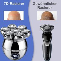 Skull Shaver, 6in1 Glatzen Rasierer Herren mit 7 Rotierende