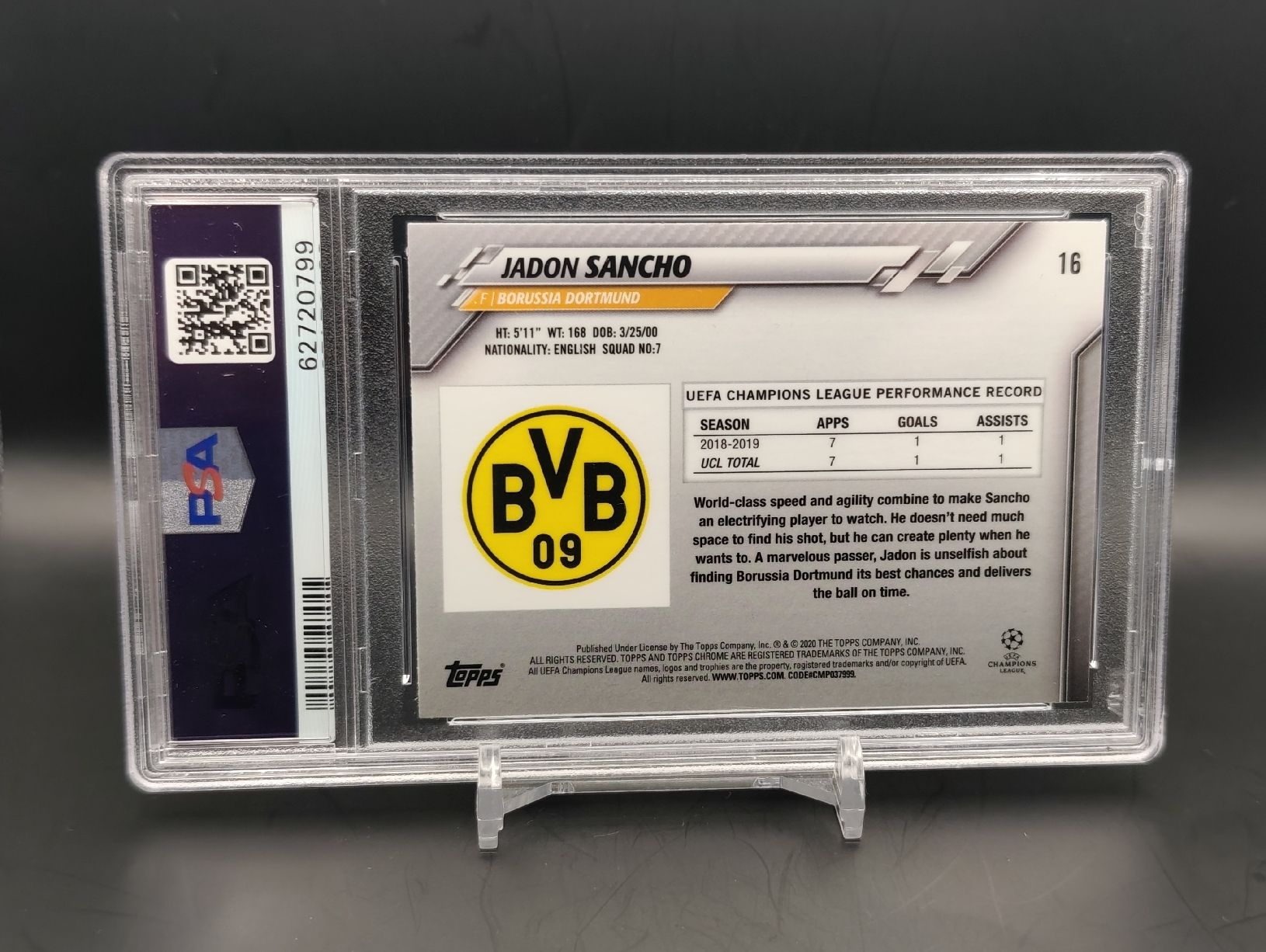 Topps Carte collezionabili: Jadon Sancho - Topps Chrome UCL PSA 10 – Usato da Ostermundigen venduto da DaCards 1