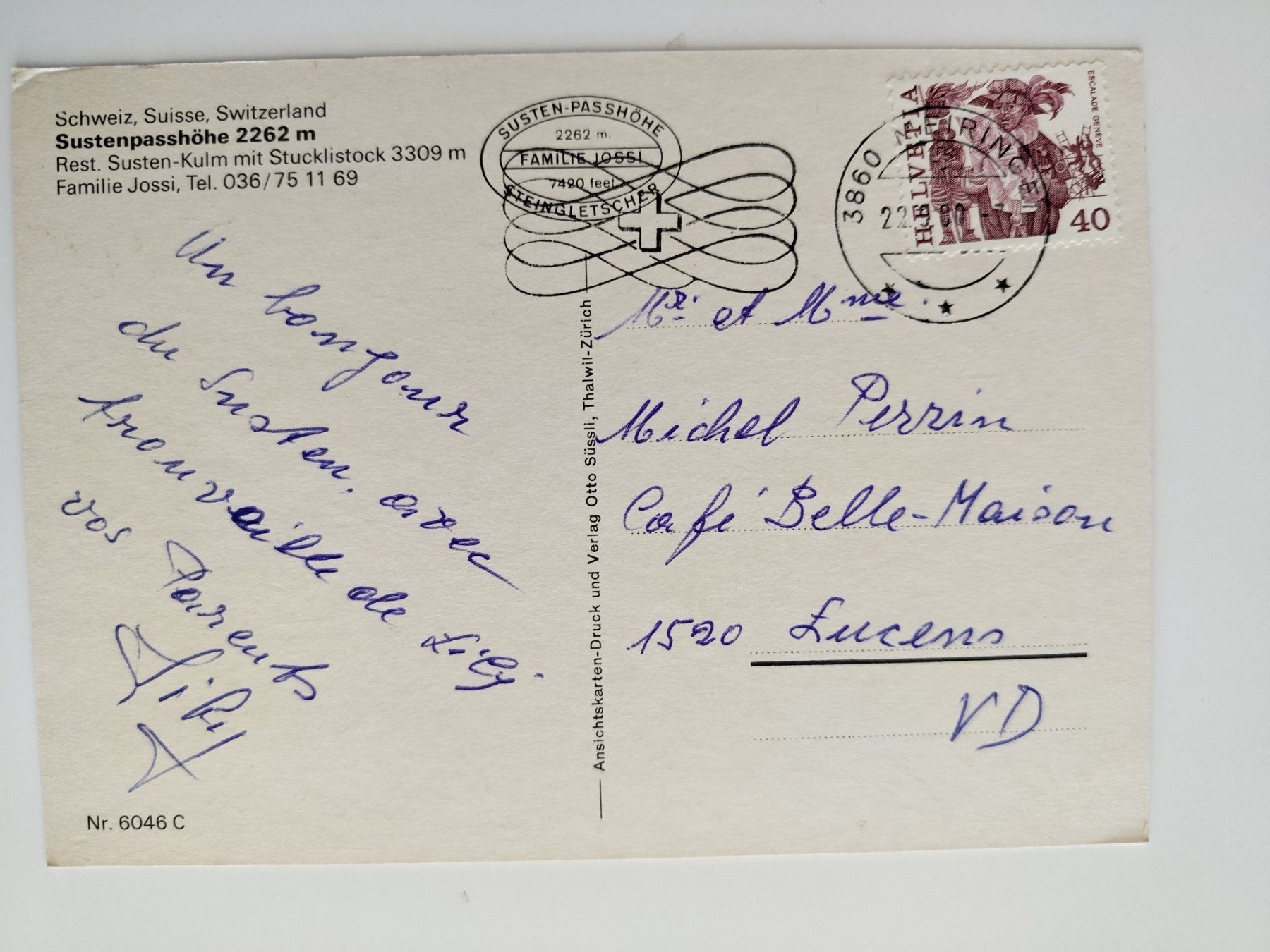 Ansichtskarten: Sustenpasshöhe, Oldtimer dat 1980 – Defekt aus Ohmstal von Lebensfreude05 1