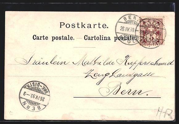 Cartoline postali: Leissigen, Ortsansicht mit Bergpanorama – Usato da Berlin venduto da bartko-reher 1