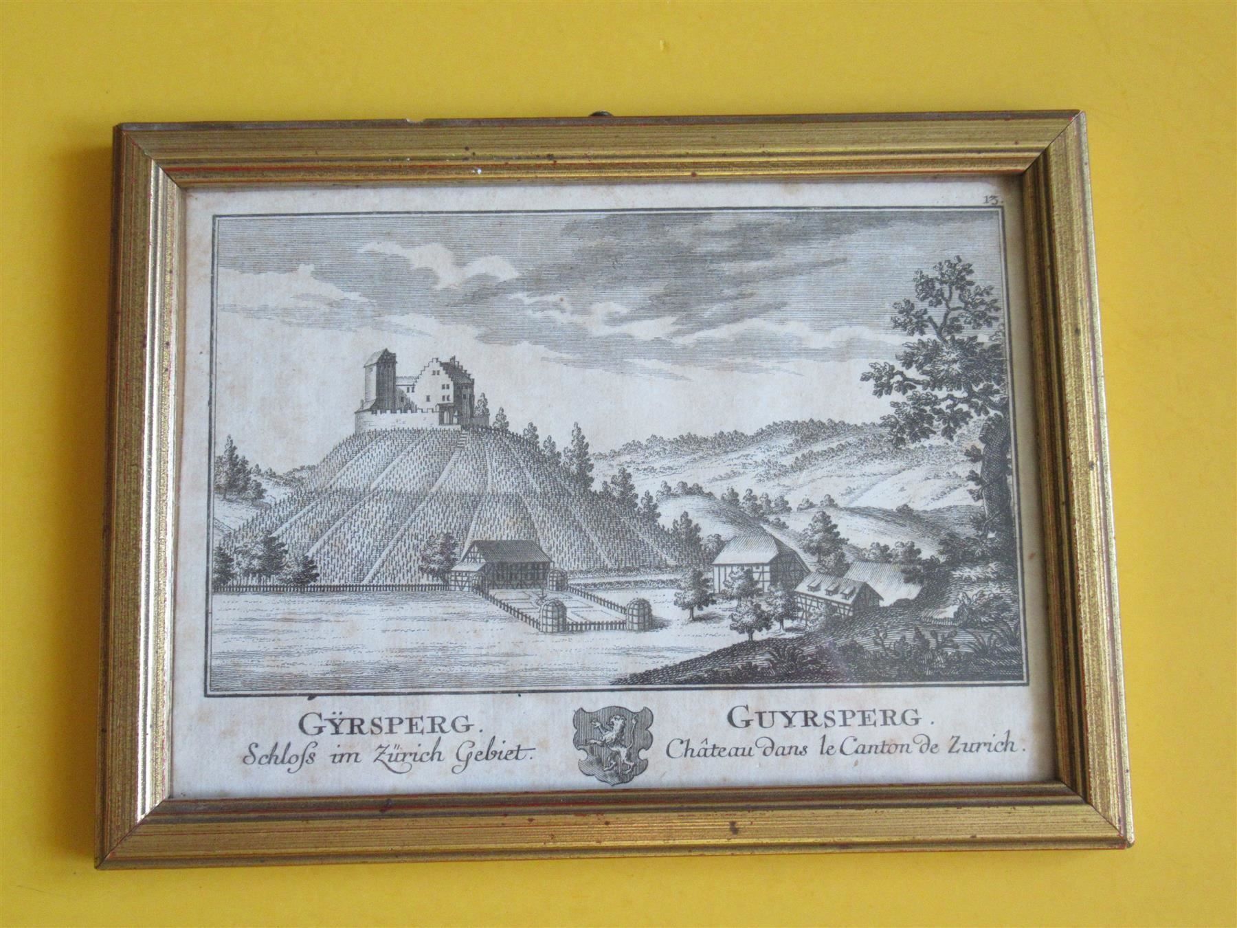 Incisioni: Gyrsperg Kupferstich Herrliberger 1755 – Usato da Adliswil venduto da buch_und_kunst