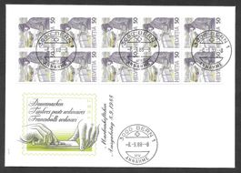 FDC Heftchenblatt 738H4 aus Markenheft 1988 ET Bern 8.9.1988