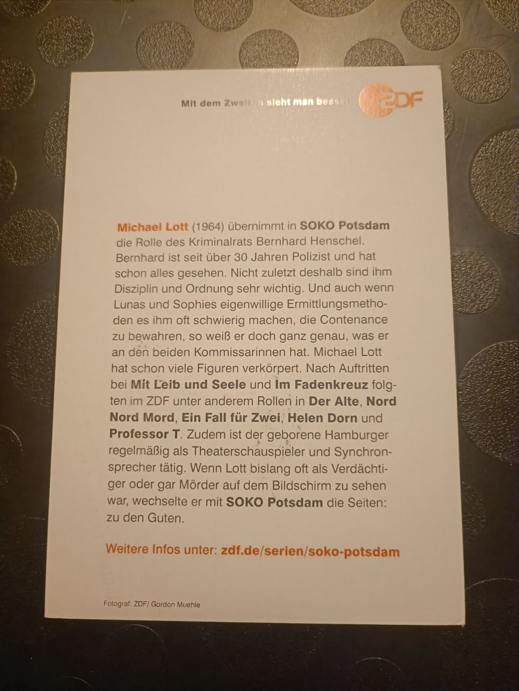 Autographes: Michael Lott - SOKO Potsdam- handsigniert – D'occasion à Menziken par Artographs 1