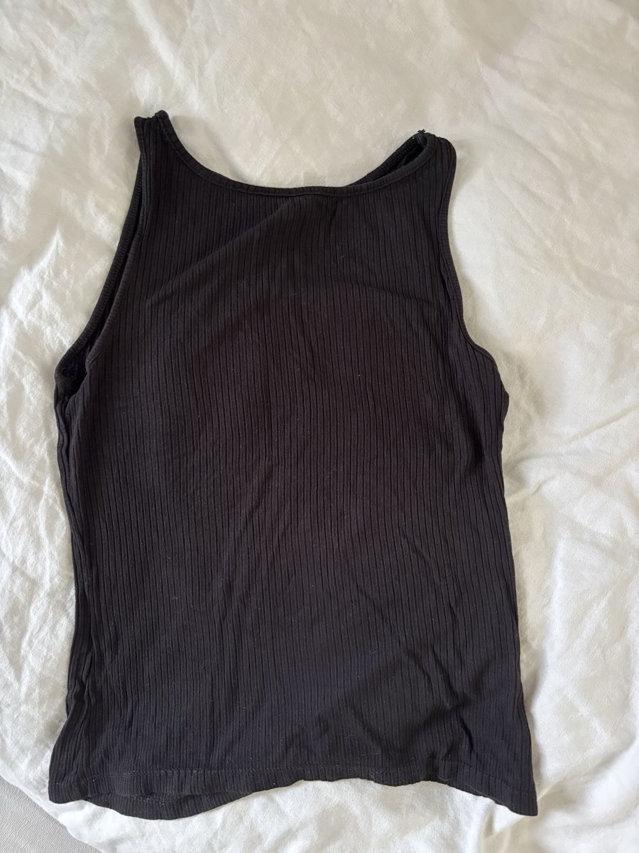 Top: Black Ribbed Tank Top - size S – Usato da Dübendorf venduto da zeb_h87q