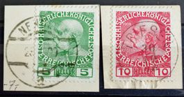 Vorläufer NENDELN 1909: 5 h, TRIESEN 1908: 10 h, Briefstücke
