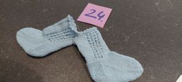 Puppensocken hellblau gestrickt neu ungebraucht 