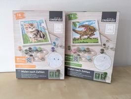 Crelando Malen nach Zahlen Set 2 Stk neu