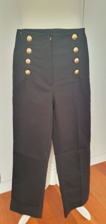 Hose schwarz Mango goldfarbene Knöpfe Gr. 32/XXS