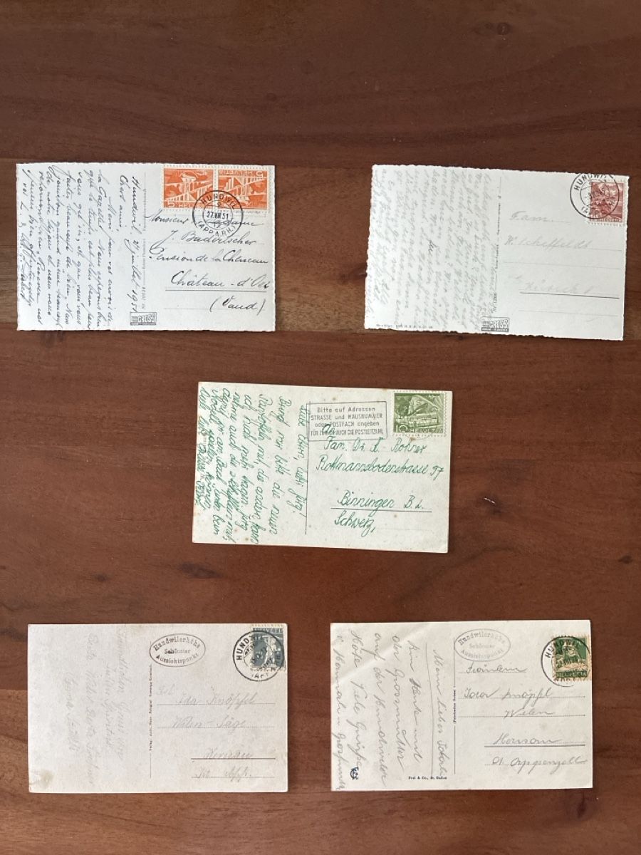 Cartoline postali: 11 Ansichtskarten Schweiz von Hundwil AP – Usato da Oftringen venduto da Cla.vD.74 1