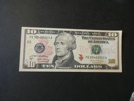 USA 2017 A, 10 Dollars - ungefaltet   Serie E 5   Hamilton