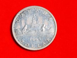1 Silber Dollar von Kanada 1963   M1106B
