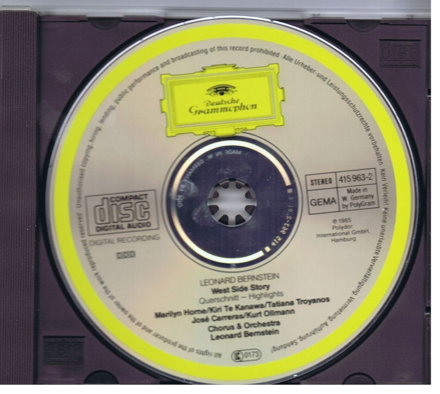 CD: West Side Story / Dirigent L. Bernstein – Usato da Unterengstringen venduto da Lastchance 3