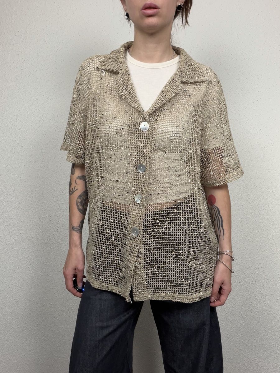 Chemisiers: Vintage Mesh Blouse Size XL – D'occasion à Knonau par Grapesvintage 2