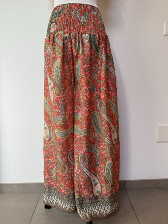 Boho Maxihosenrock aus Seide
