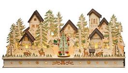 Konstsmide - LED Holzsilhouette 'Haus und Figuren'
