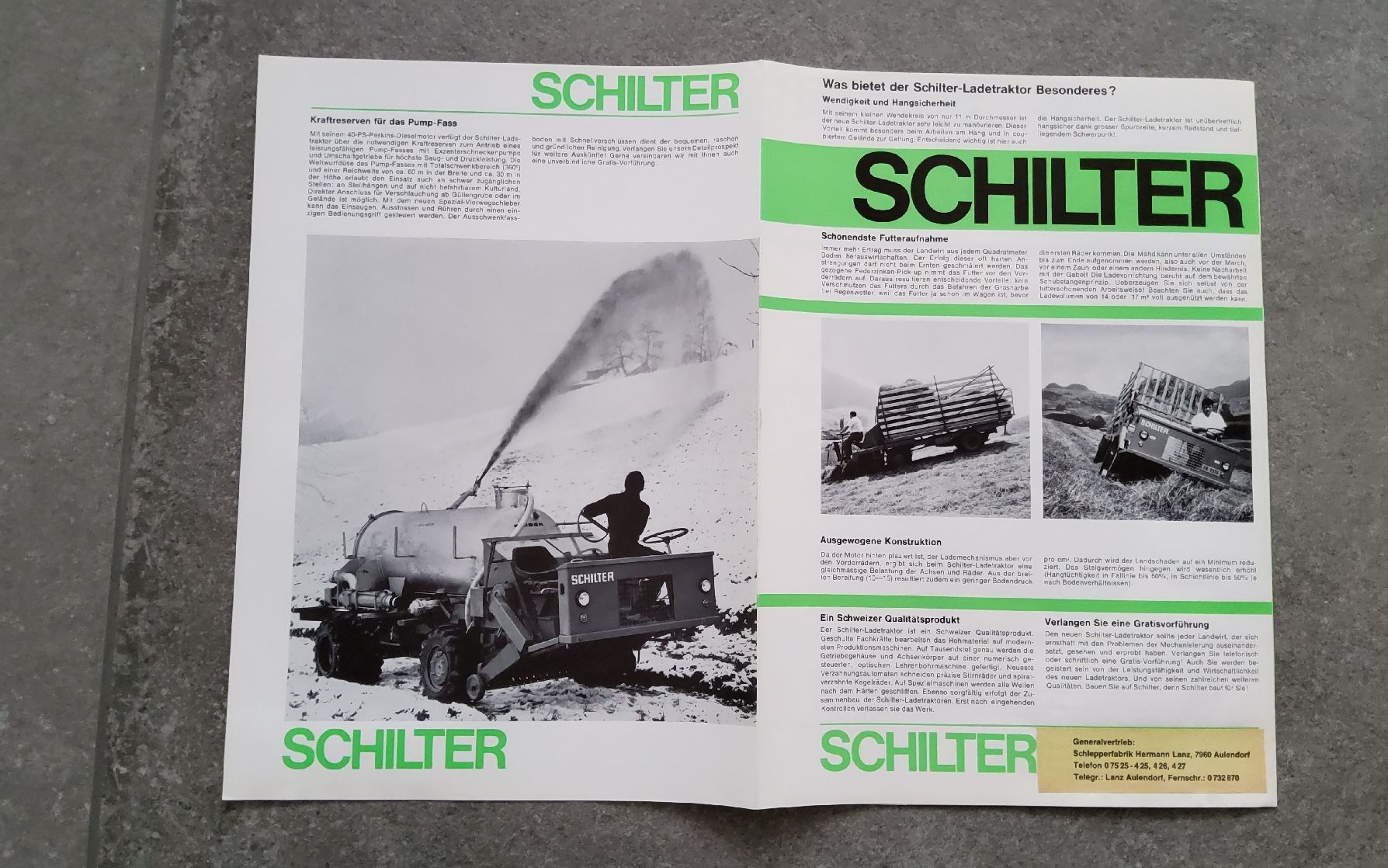 Schilter Documents: Der Schilter Ladetraktor Prospekt – D'occasion à Holziken par douglas70 2