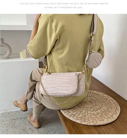 Trendige Damen Handtasche mit Kroko-Muster in Rosa, Neu!