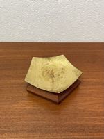 5eckiger Teak Messing Kerzenständer gehämmert Kerzenhalter
