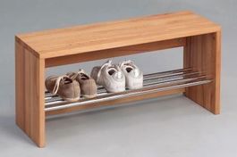 Schuhbank Sitzbank GEO Kernbuche massiv 81 cm