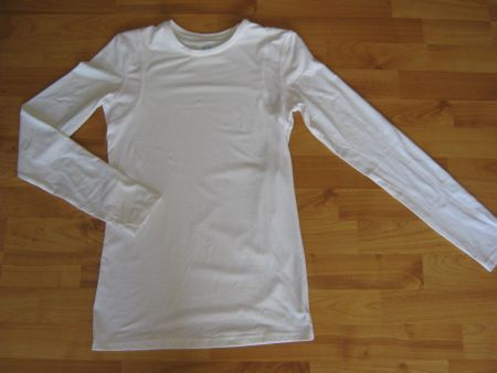 Sportshirt langarm weiss, Grösse 36/38