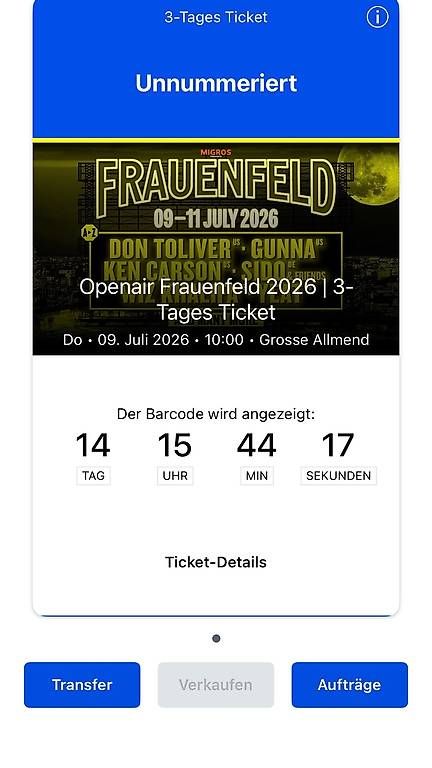 Tickets: 3-Tagesticket – Gebraucht aus Rheinfelden von sam_9g56