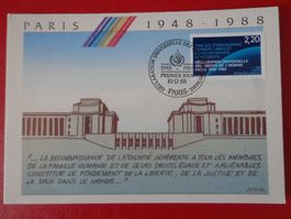 Maximumkarte MK 1988 Frankreich /Droits de l'homme Paris