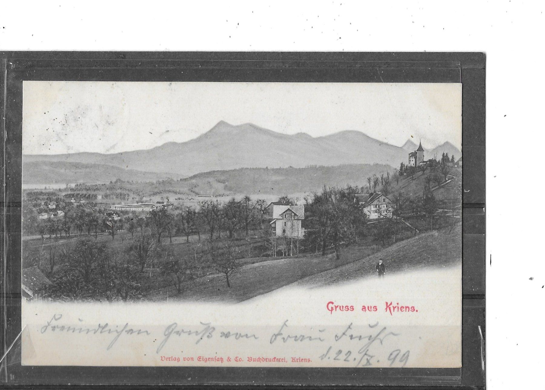 Cartoline postali: LU Gruss aus Kriens 1899 – Usato da Schocherswil venduto da Wilare