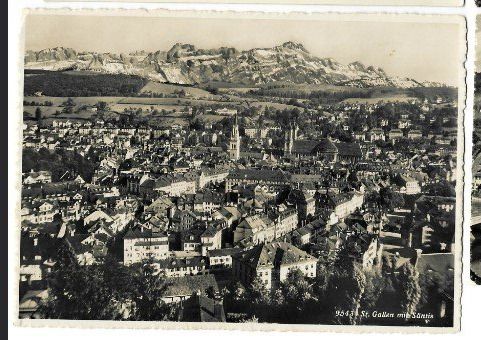 Cartoline postali: PK St.Gallen mit Säntis und Stabstempel Freudenberg – Usato da Buttikon SZ venduto da Marcelr