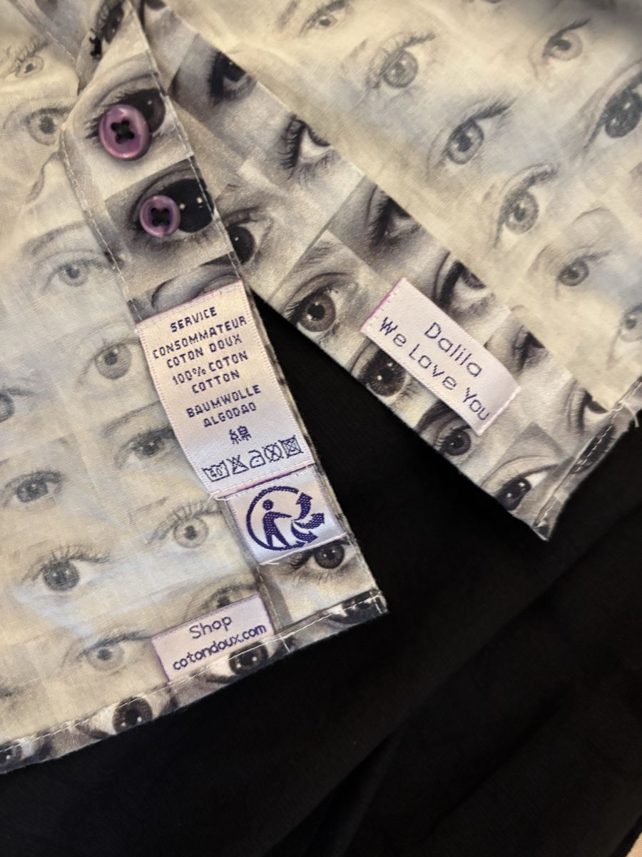 Camicie: Hemd mit Augenmuster – Nuovo (secondo la descrizione) da Frauenfeld venduto da getvintage 3