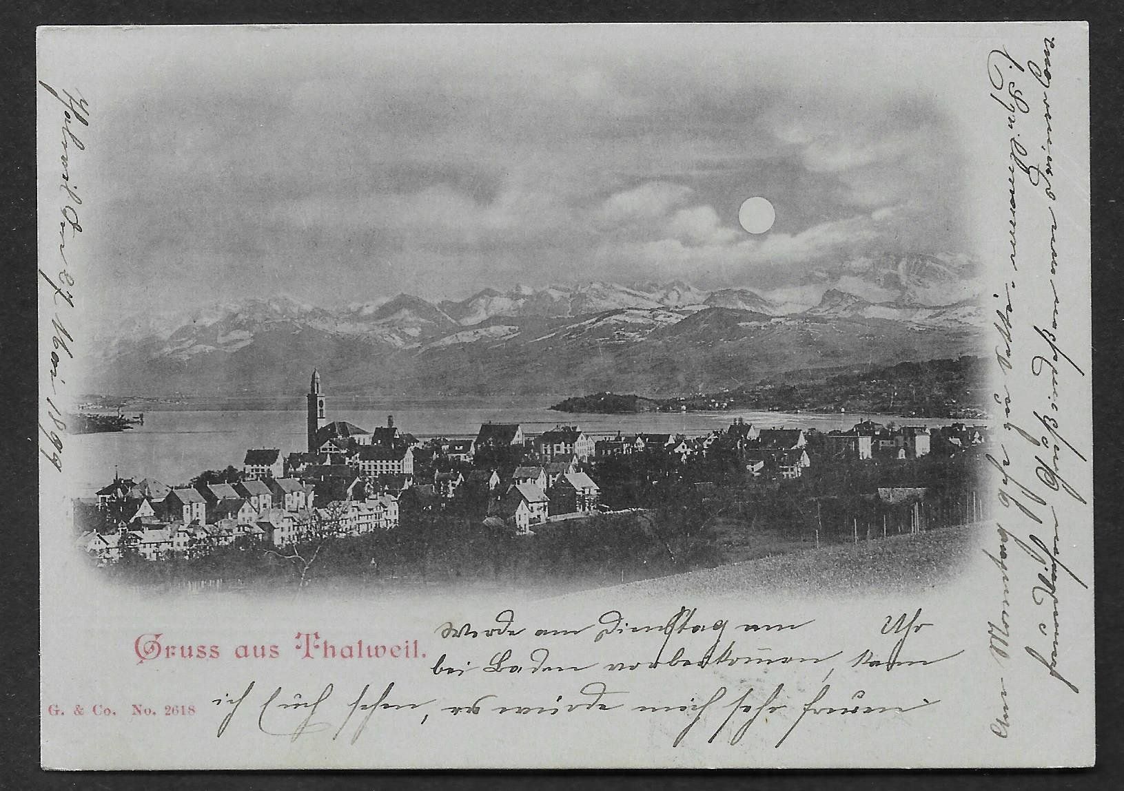 Cartoline postali: Thalwil Nachtkarte – Usato da Olten venduto da clotaldi