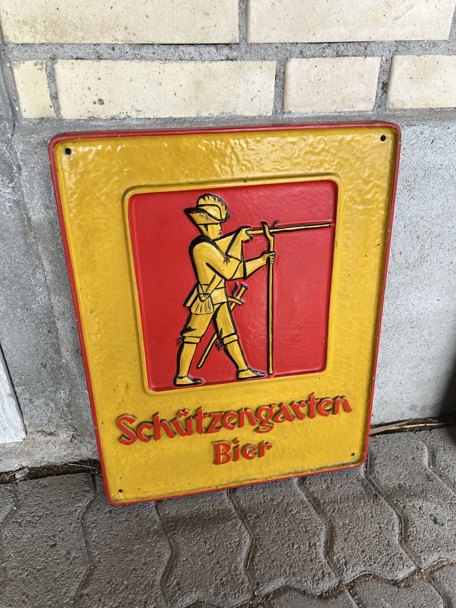 Insegne: Schützengarten Bier Brauerei Gussschild – Usato da Theilingen venduto da ovi123