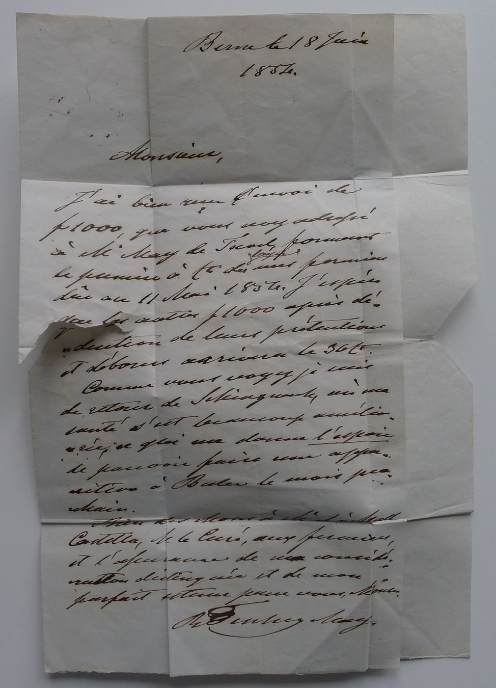 Alle Briefmarken: RAYON III, Brief von BERN nach BULLE BE, 1854 – Gebraucht aus Ebikon von SilvioFreund 4