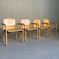 4er Set 1980er Beizenstühle von Thonet