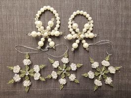 5 Stk. Christbaumschmuck, Weihnachtsschmuck, Perlen