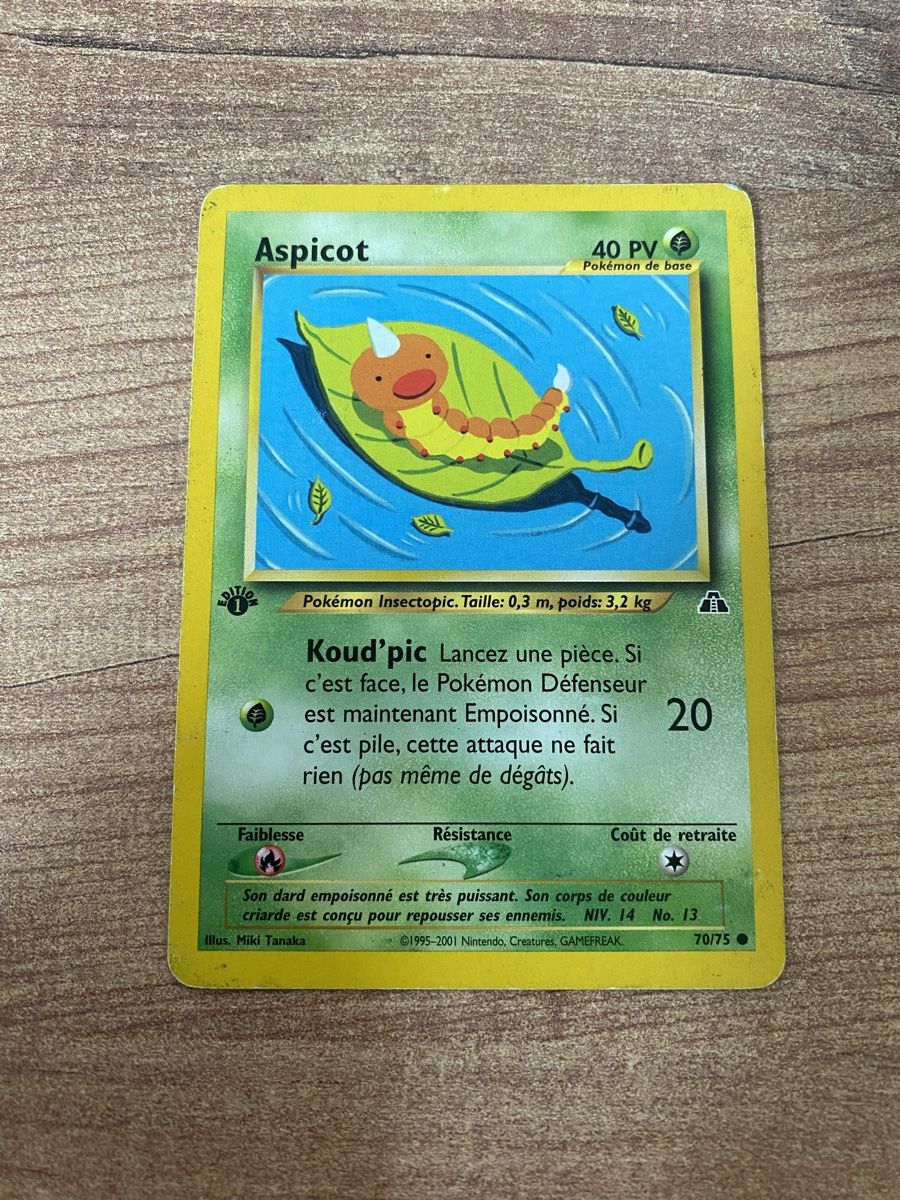 Pokémon Carte collezionabili: 1 Edition 2001 Carte Pokémon Aspicot 70/75  – Usato da Rossemaison venduto da Carduelis