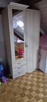 Kleiderschrank Holzoptik mit Spiegel und Schubladen
