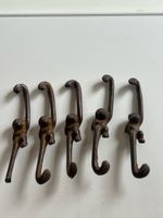 5x Affen Haken Wandhaken Eisen Gusseisen Vintage(S36)
