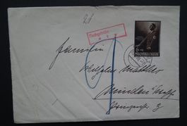 1939 Deutsches Reich Brief  mit Sonderstempel  "Nachgebühr"