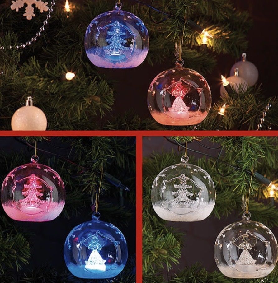 Alle Dekorationen: 2er-Set LED-Ornamente Glas farbwechselnd neu – Neu und originalverpackt aus Cham von VStore