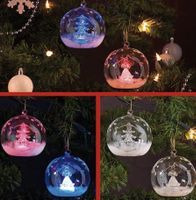 2er-Set LED-Ornamente Glas farbwechselnd neu
