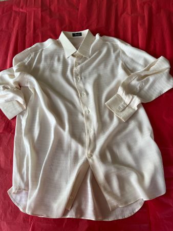 Harrods, London, 100% Seidenhemd Creme Vintage Neu 17.5 44cm