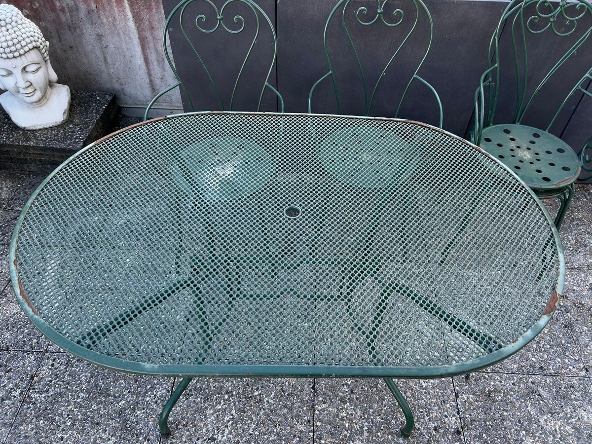 Set di tavolo e panche: Table jardin  et 4 chaises vintage – Usato da Yvonand venduto da spiffy1429 1