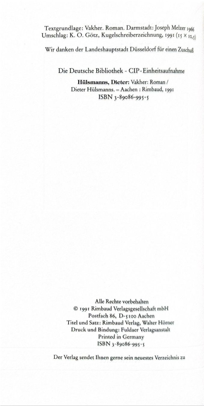 Bücher: Hülsmann Dieter, Vakher – Neu und originalverpackt aus Sarnen von Livres 2