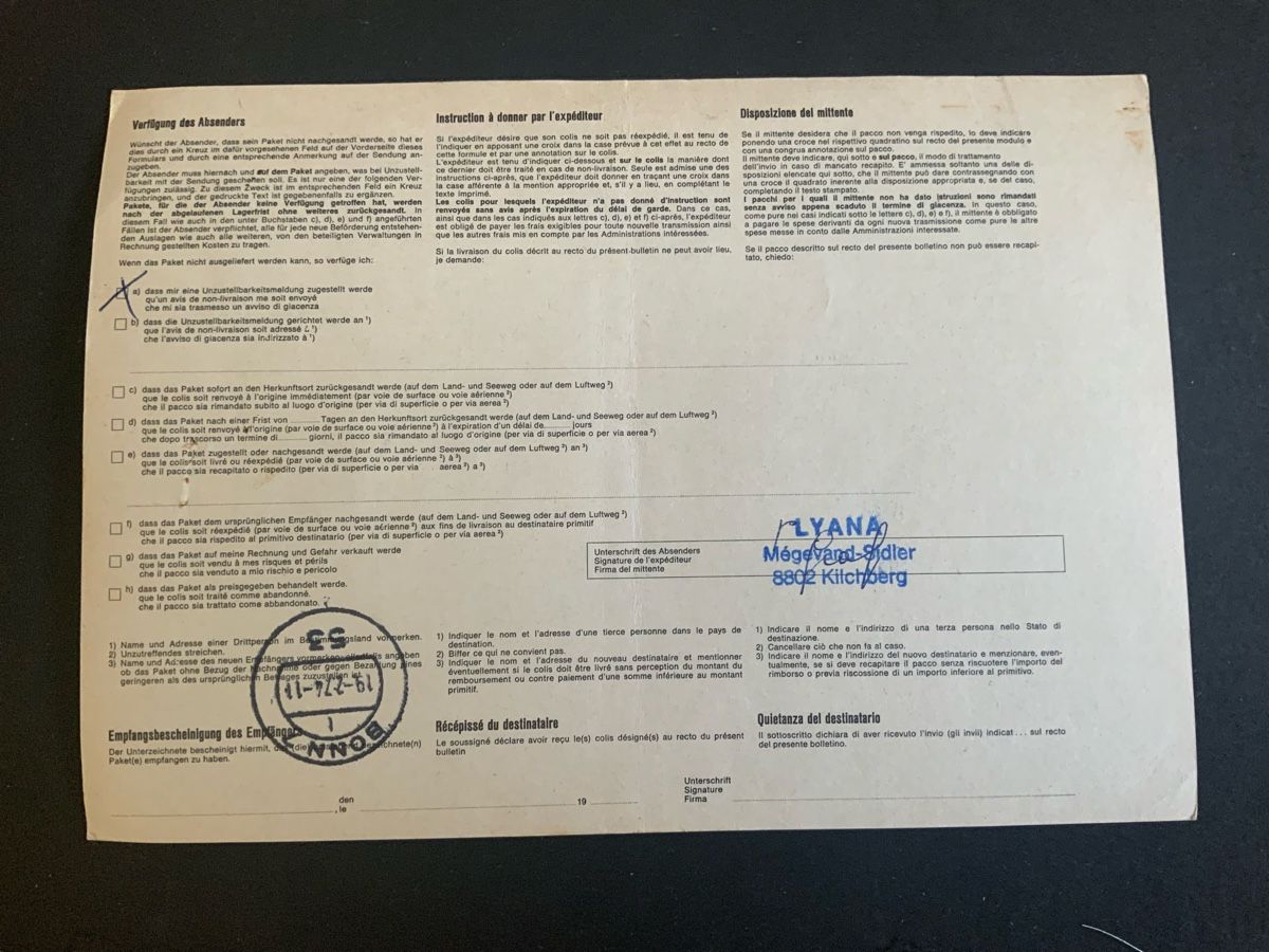 Alle Briefmarken: Chiasso Paketkarte – Gebraucht aus Binningen von chr_cr5n 1
